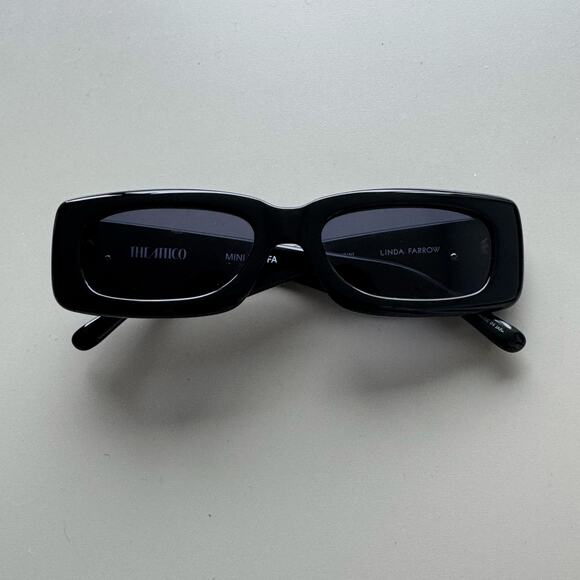 Linda Farrow x The Attico Rectangular Black Sunglasses main image 6